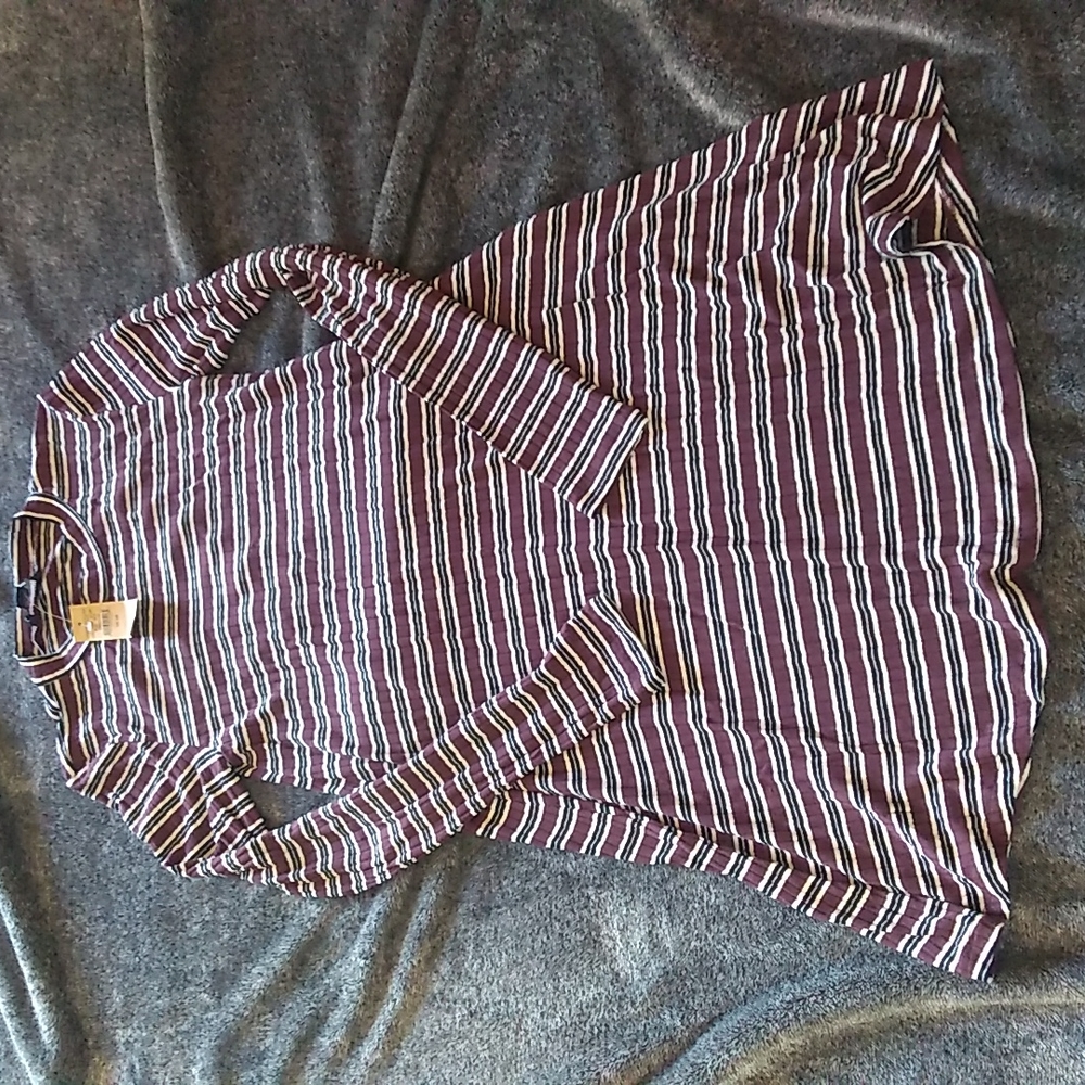American Eagle Outfitters striped knit dress with back laced cut out